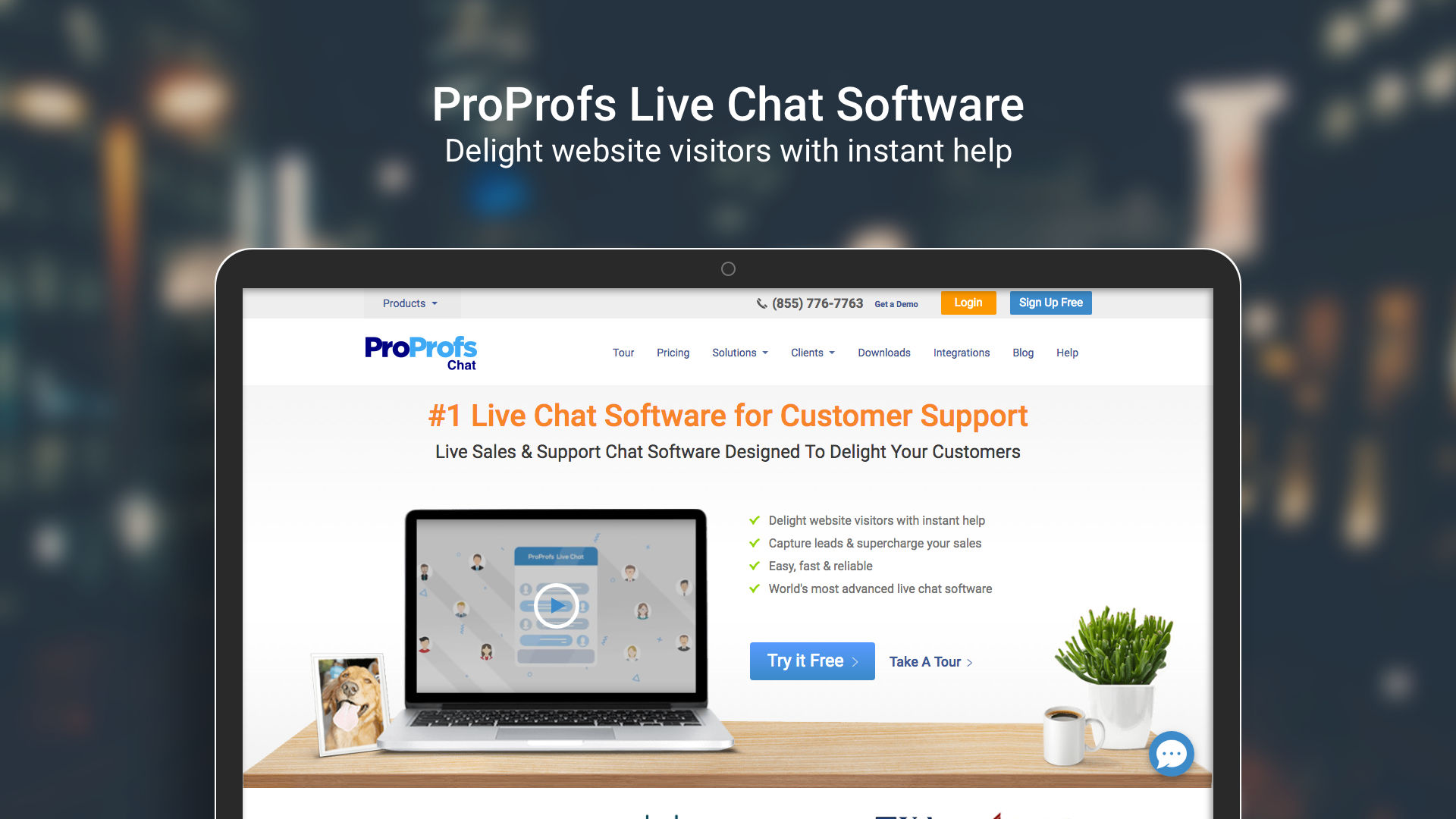 Website with live chat