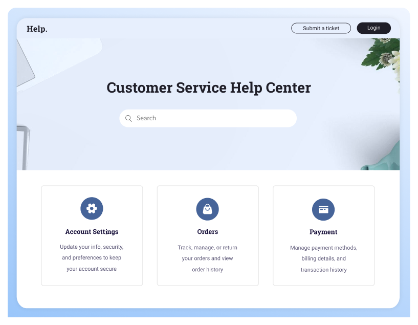 Customer service help center