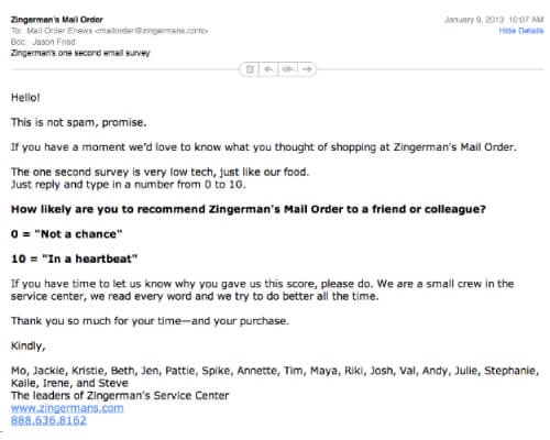 e-commerce customer feedback example