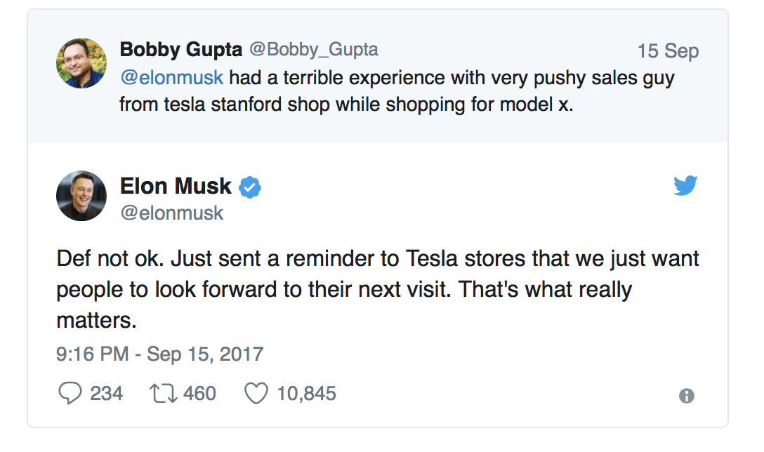 Tesla Build Good Customer Service Stories