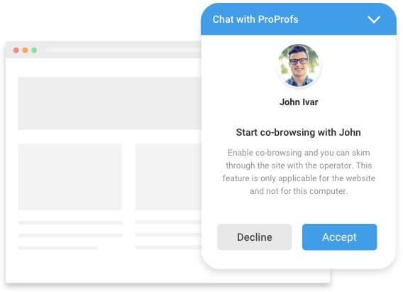 Co-Browsing with Live Chat from ProProfs