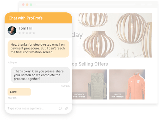 live chat screen sharing
