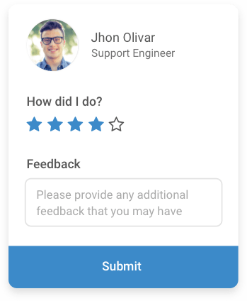 Post-chat survey for customer feedback in live chat