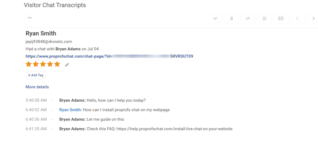 Chat Transcript ProProfs