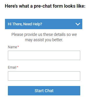 Pre-chat forms