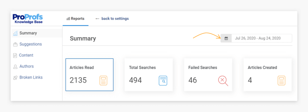 ProProfs Knowledge Base Reports