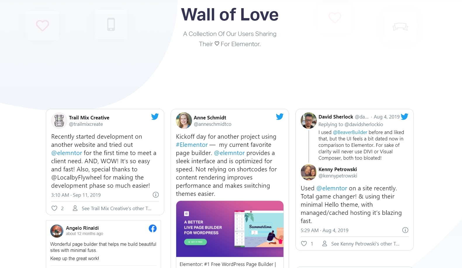 testimonials page