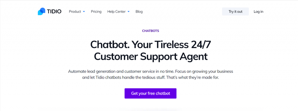 tidio is a leading chatbot building tool