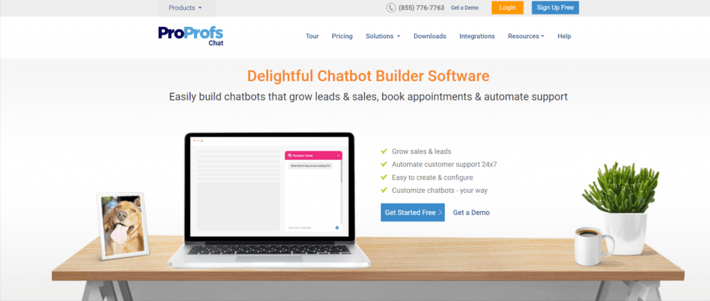 proprofs chatbot is a ai chatbot for small business