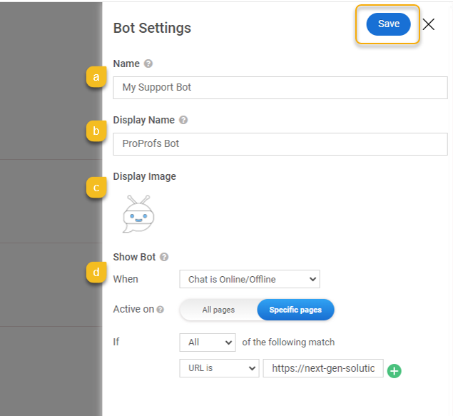Bot Customization ProProfs