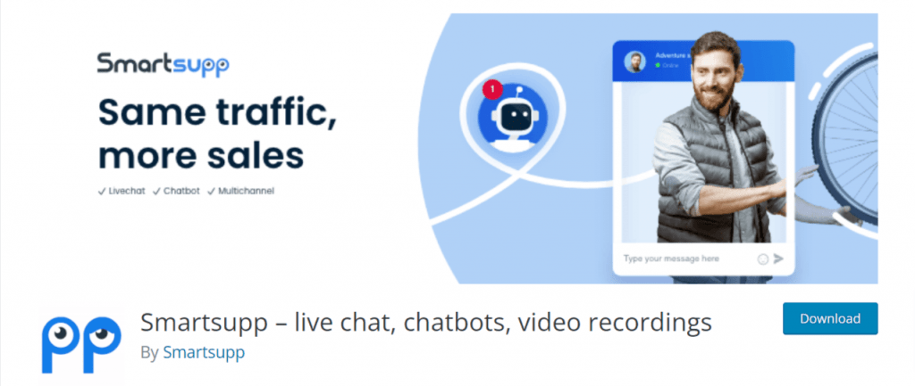 Smartsupp is a chatbot plugin for WordPress website