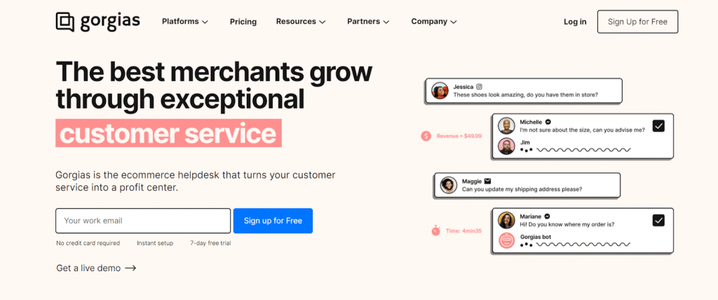 Gorgias is another live chat plus help desk software for magento 2 store