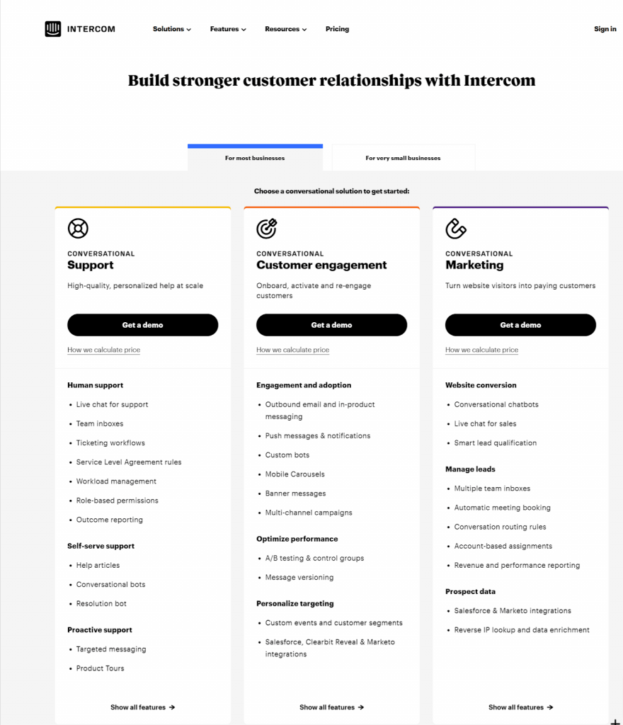 Intercom  pricing