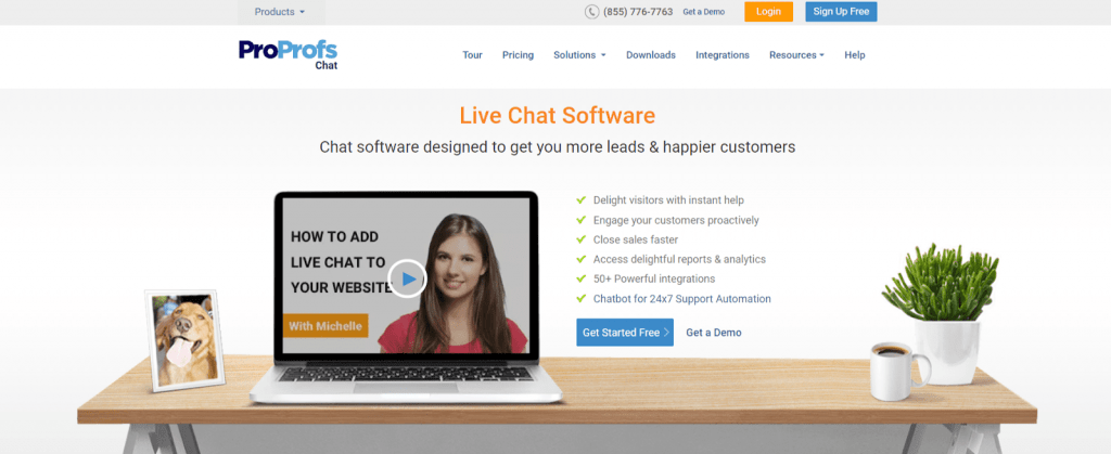 proprofs chat- saas marketing live chat tool