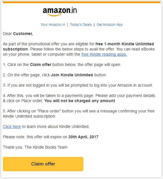 amazon email campaign