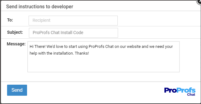 send instruction to the developers to add live chat tool on your website

