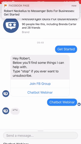 marketing chatbots helping you sign up people for upcoming webinars or newsletters