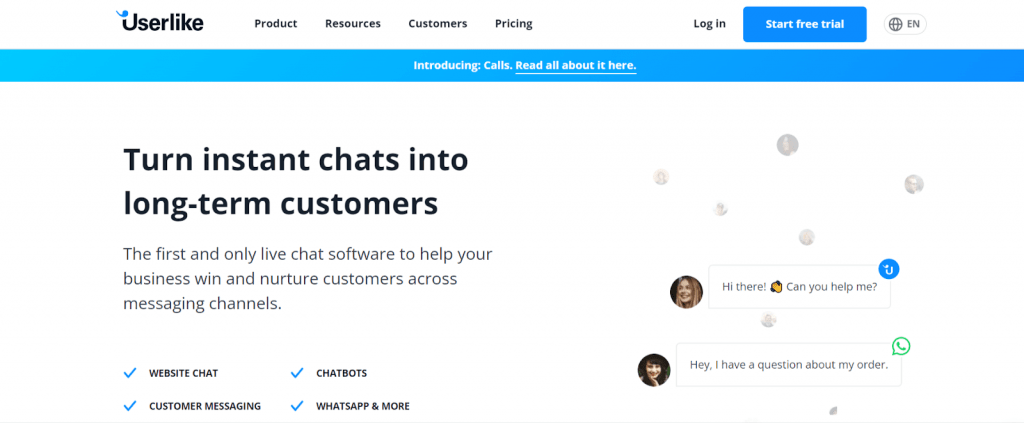 Userlike- live chat & chatbot support tool for bigcommerce store