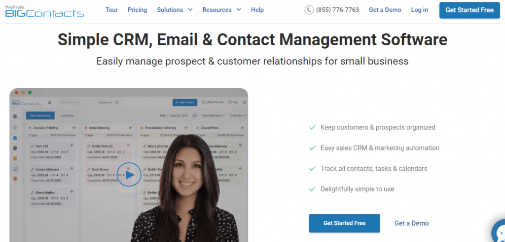 BIGContacts is a CRM, email, and contact management software designed for small businesses.