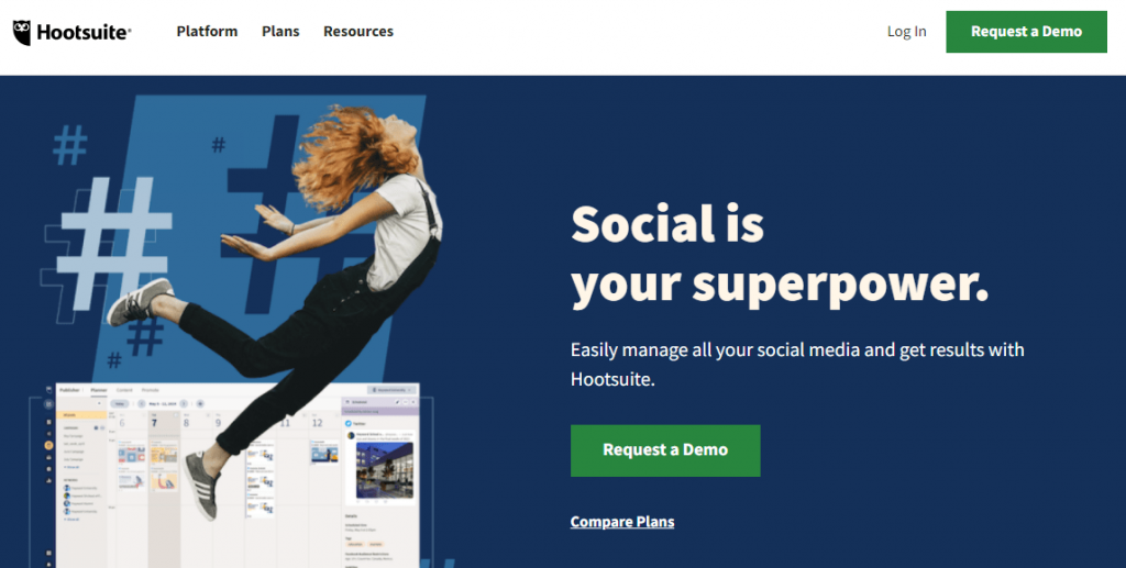 Hootsuite helps small and large businesses manage their social media accounts in one place