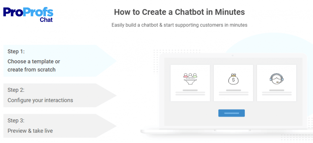 Create chatbot in minutes using proprofs chatbot builder
