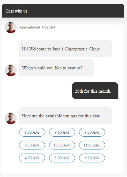 appointment booking chatbot template