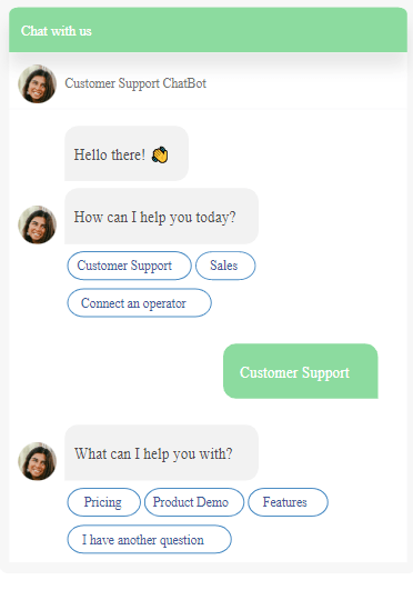customer service chatbot template by proprofs chat