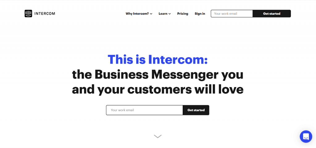intercom- website chat program