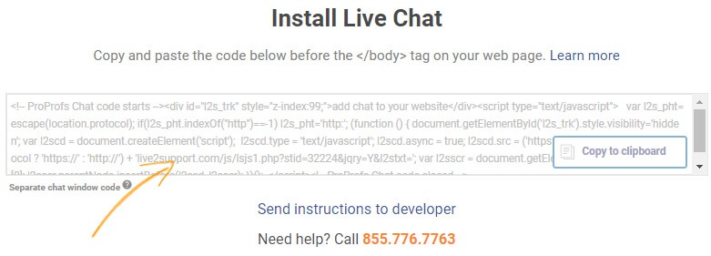 ProProfs Chat Installation Code