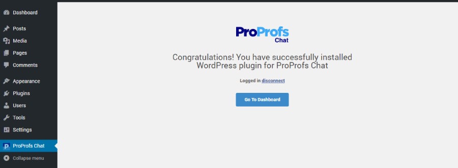 ProProfs Chat dashboard