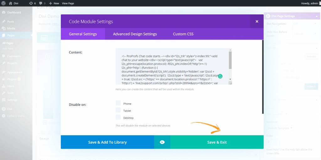 Code Module Setting