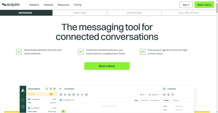 Acquire live chat platform