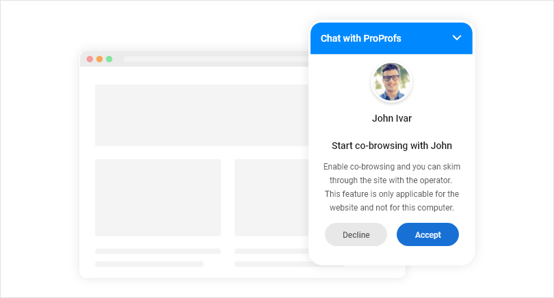 Co browsing with live chat