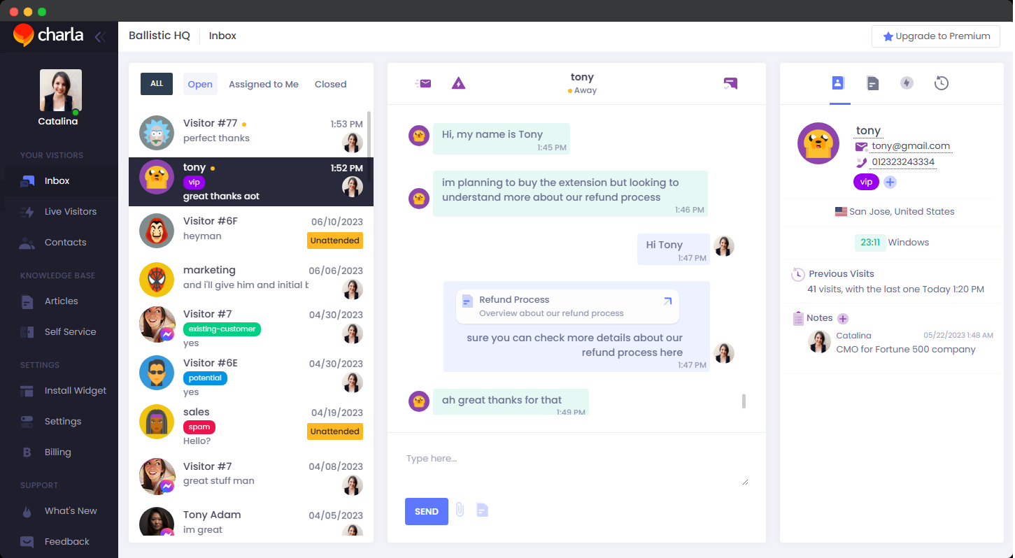 Charla Dashboard