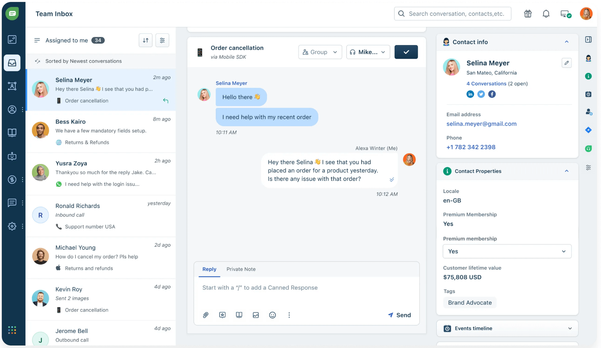 Freshchat interface