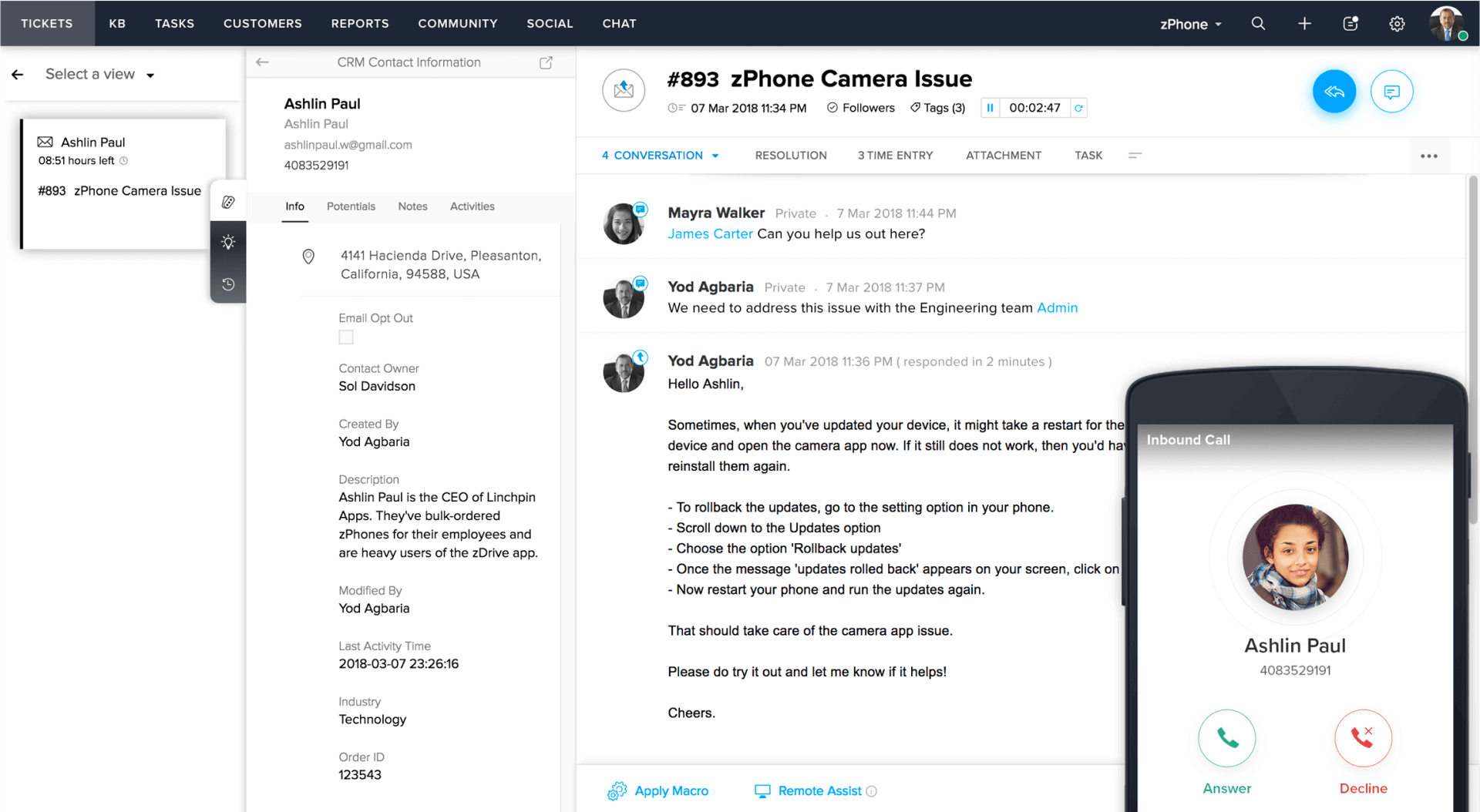 Zoho Desk - alternative to Zendesk