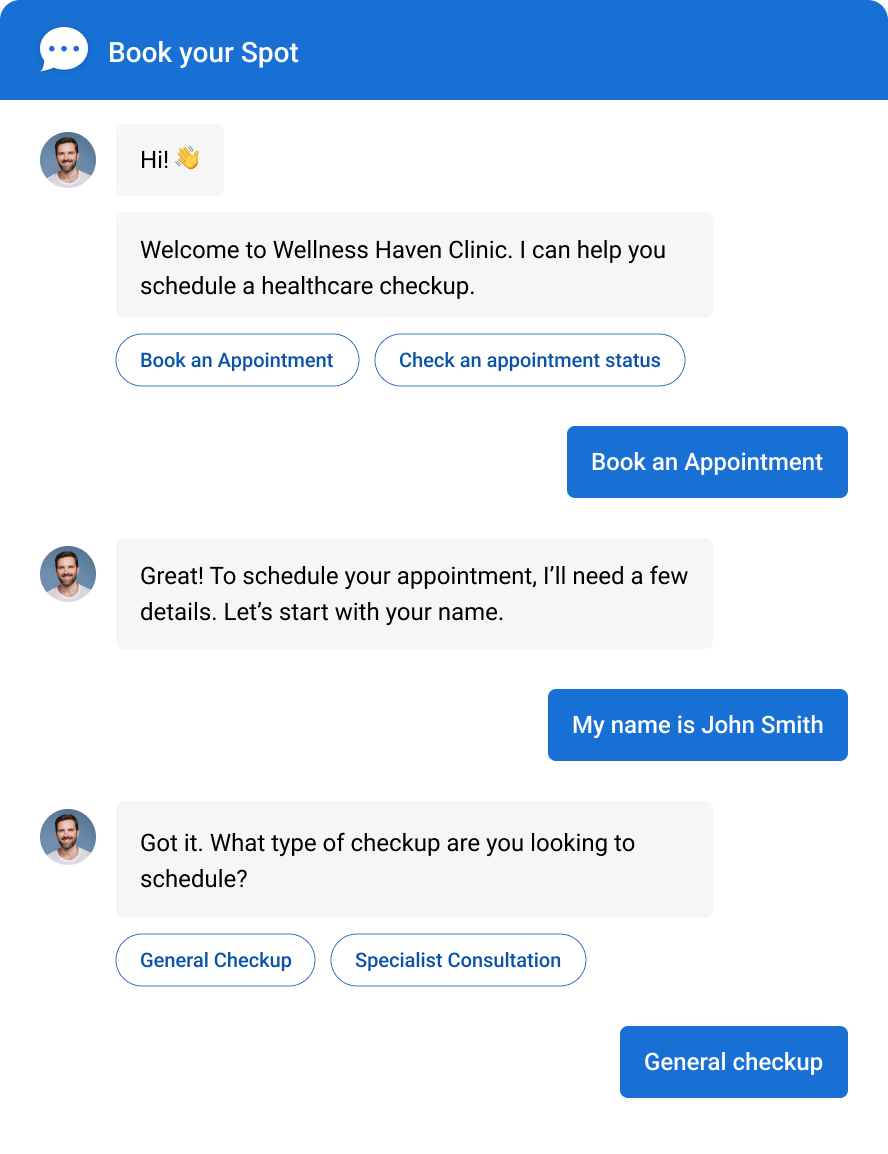 Healthcare Chatbot for Appointment