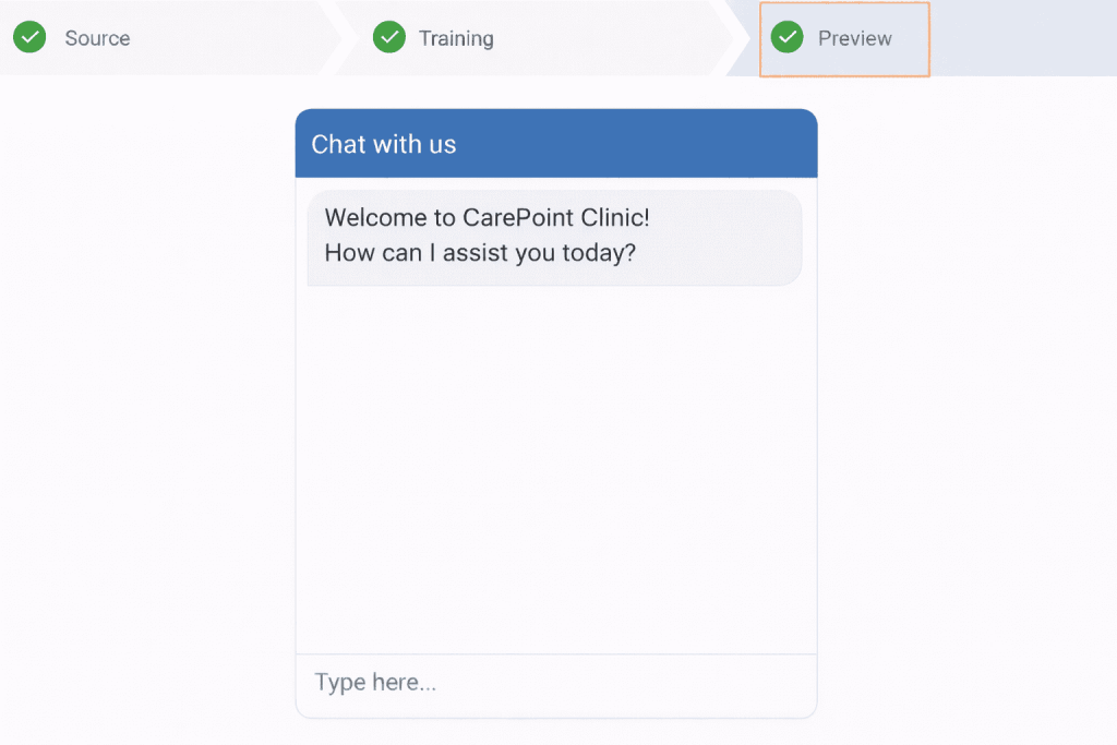 Healthcare chatbot preview