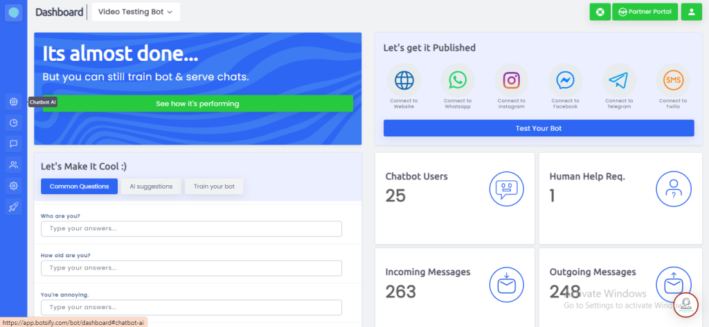 Botsify chatbot plugin