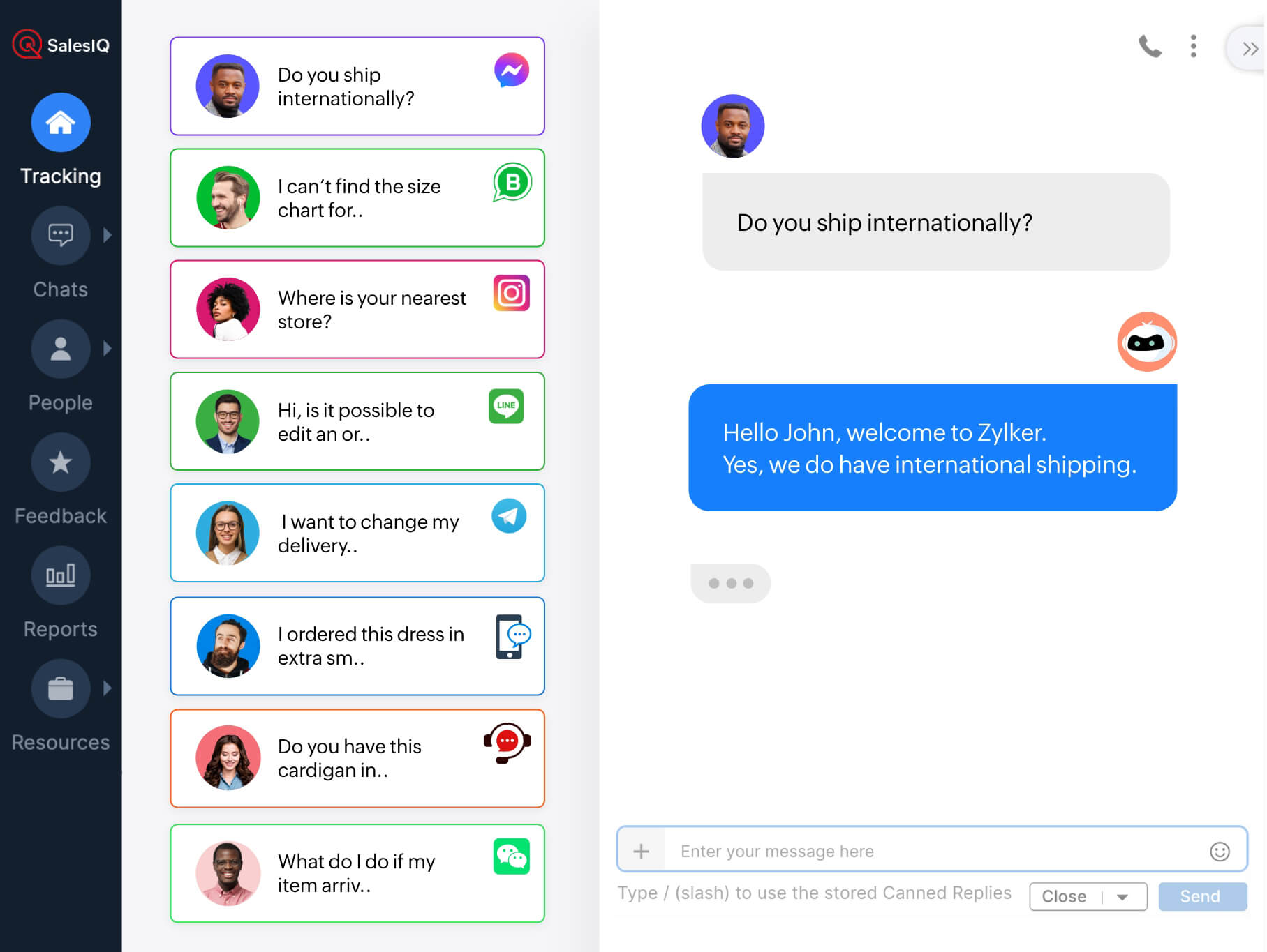 Zoho Sales IQ Chatbot