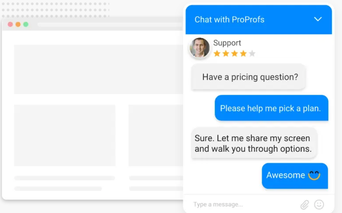 ProProfs free live chat software