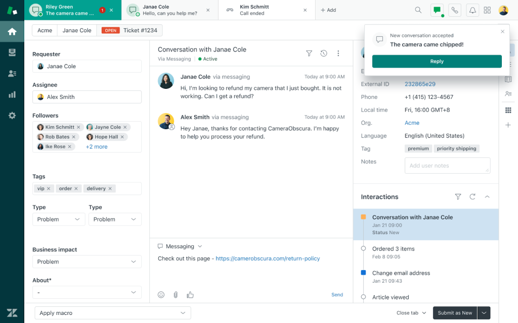 Zendesk - Best Tidio alternative