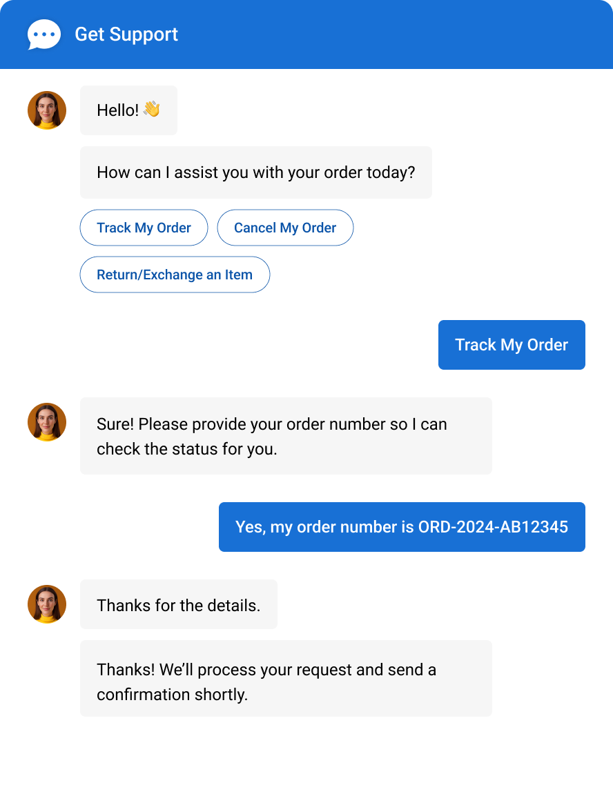 customer support template