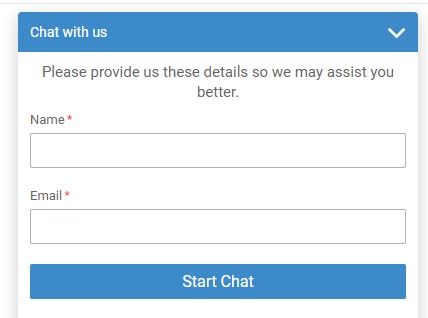 ProProfs Pre chat form
