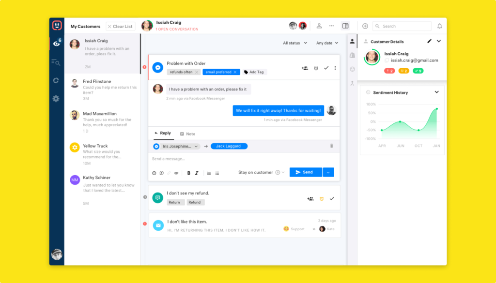 Kustomer – Best for Teams Wanting a Customer-Record-First Support Model