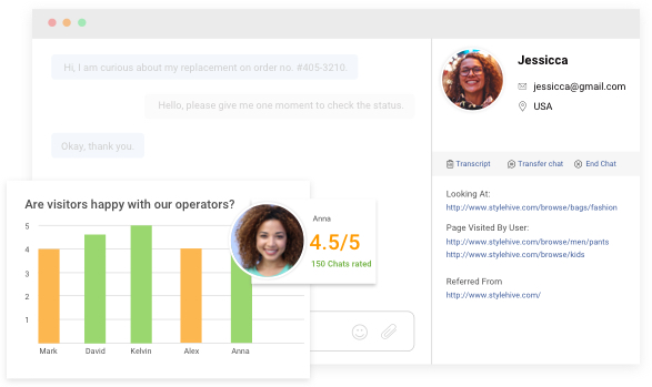 monitor visitors with live chat for windows pc