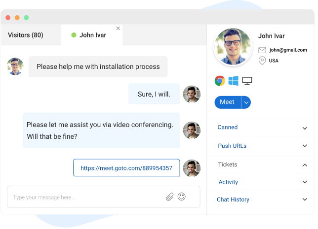 GoTo Meeting & ProProfs Chat Integration?