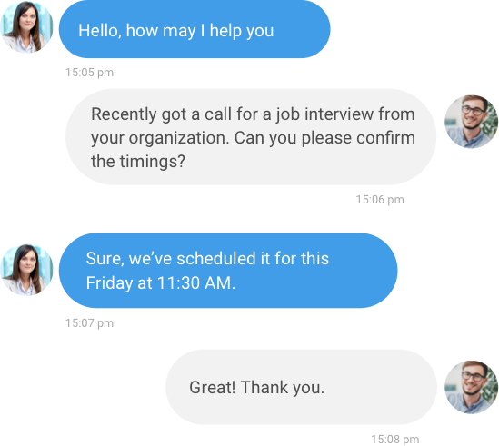 Live chat for human resource