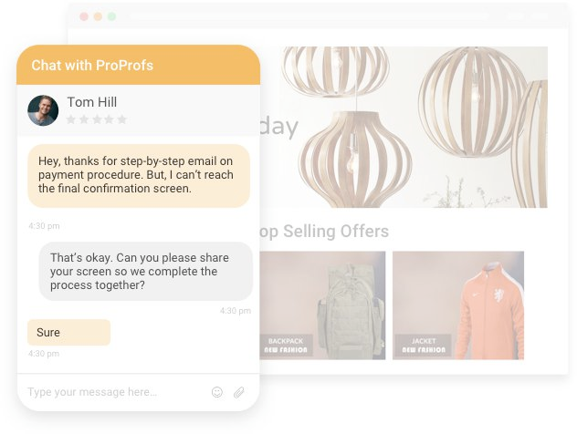 Lower cart abandonment using proprofs live chat